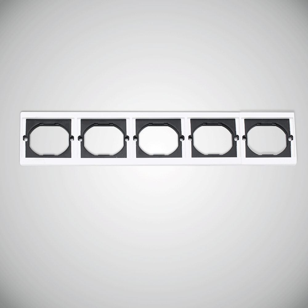 EINS ბრენდის ხუთიანი ჩარჩო გამოირჩევა გერმანული ხარისხის სტანდარტებით და თანამედროვე მინიმალისტური დიზაინით. ჩარჩო 5-იანი იდეალურად מתאים როგორც როზეტებისთვის, ასევე ჩამრთველებისთვის